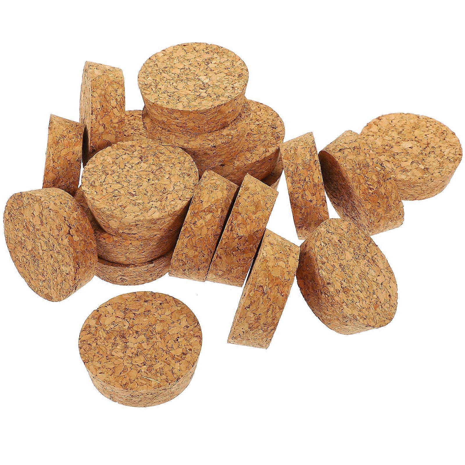 20Pcs Wood Corks Plugs Natural Wooden Corks Replacement Reusable Cork Bottle Plug