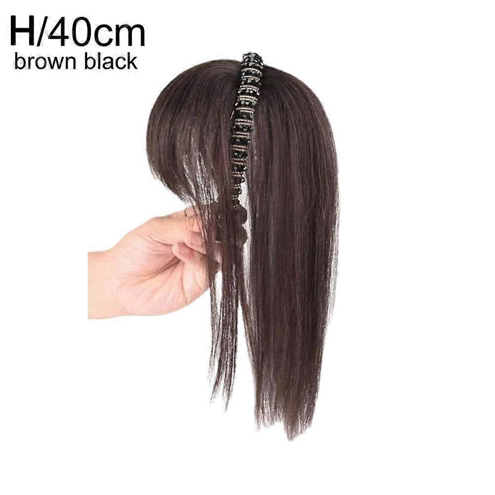 Crystal Headband Womens Wig - with Bangs & Extra Forehead Coverage
