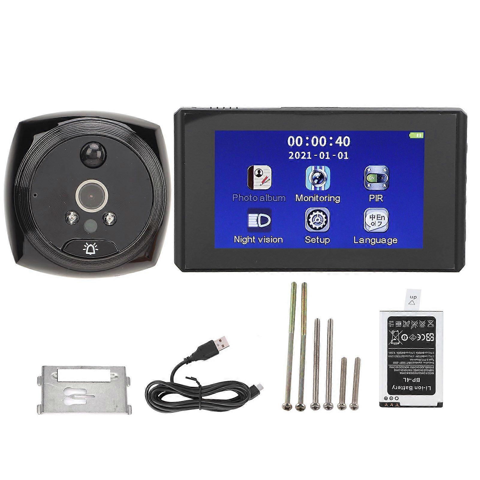 Video Doorbell 4.5in HD Intelligent Electronic Camera Door Viewer with Motion Detection