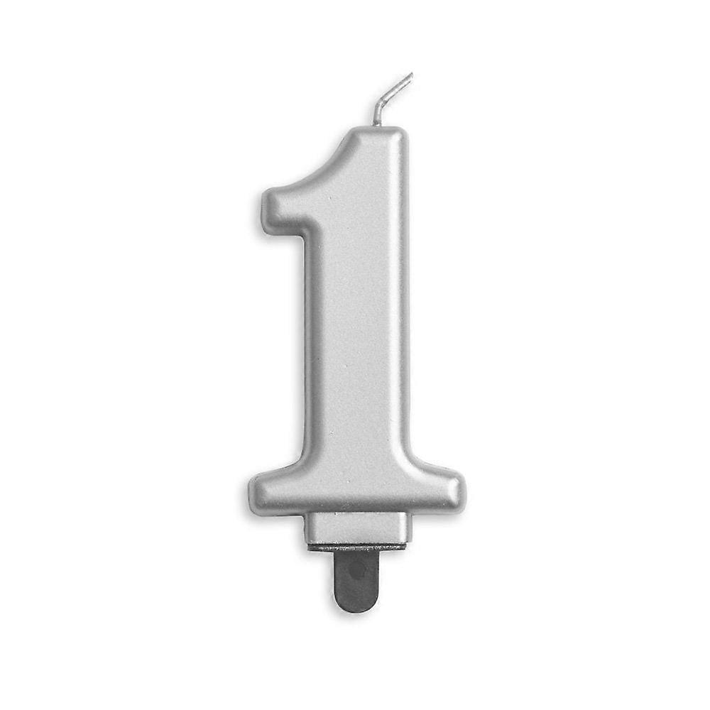 Zahlenkerze '1' Silber