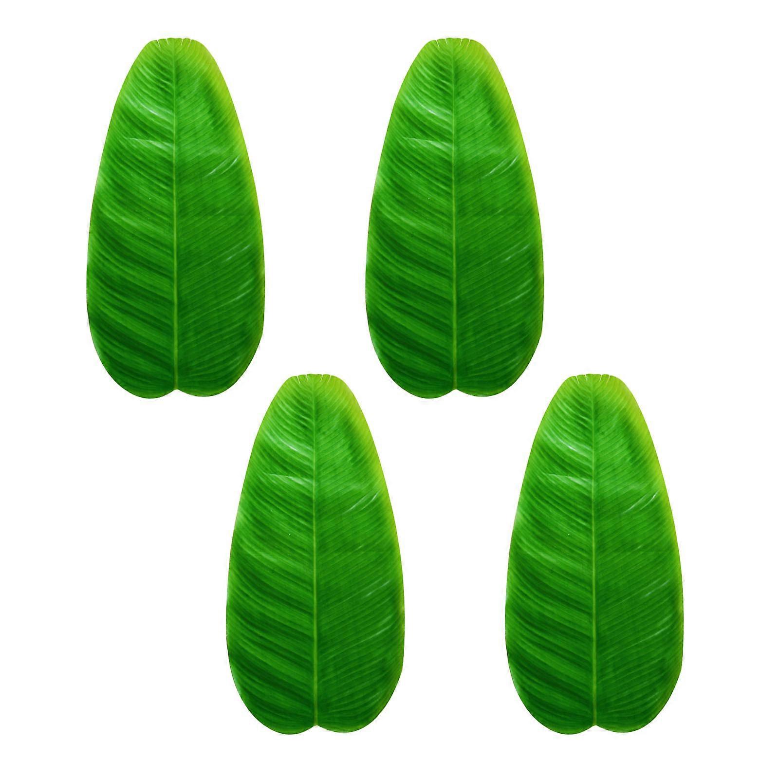 Set of 4 Table Placemats - 58x28.5CM Artificial Banana Leaf Design