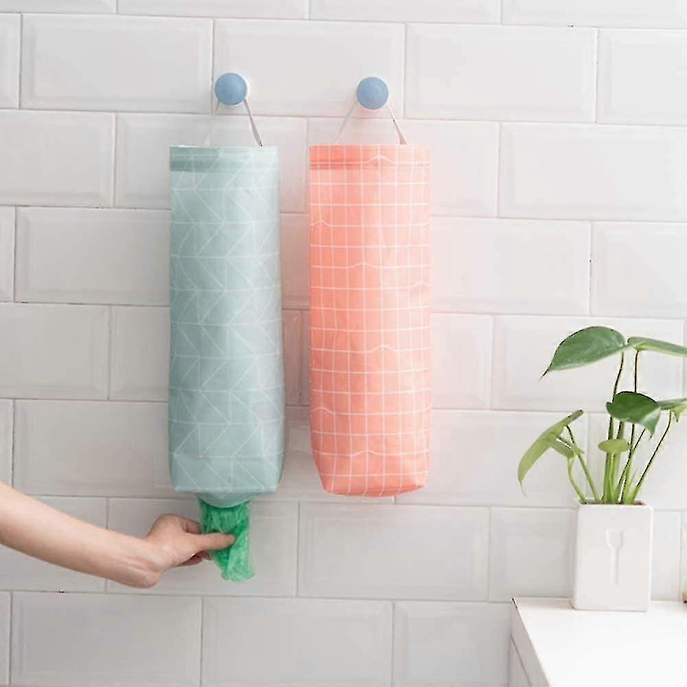 2pcs Plastic Bag Holder Waterproof Wall Mount Grocery Bag Dispenser