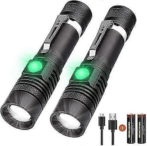 Rechargeable Flashlight, Led Tactical Flashlight, 1200 Lumens Super Bright Pocket-sized T6 Led Torch With Clip, Water Resistant, 4 Modes For Camping H