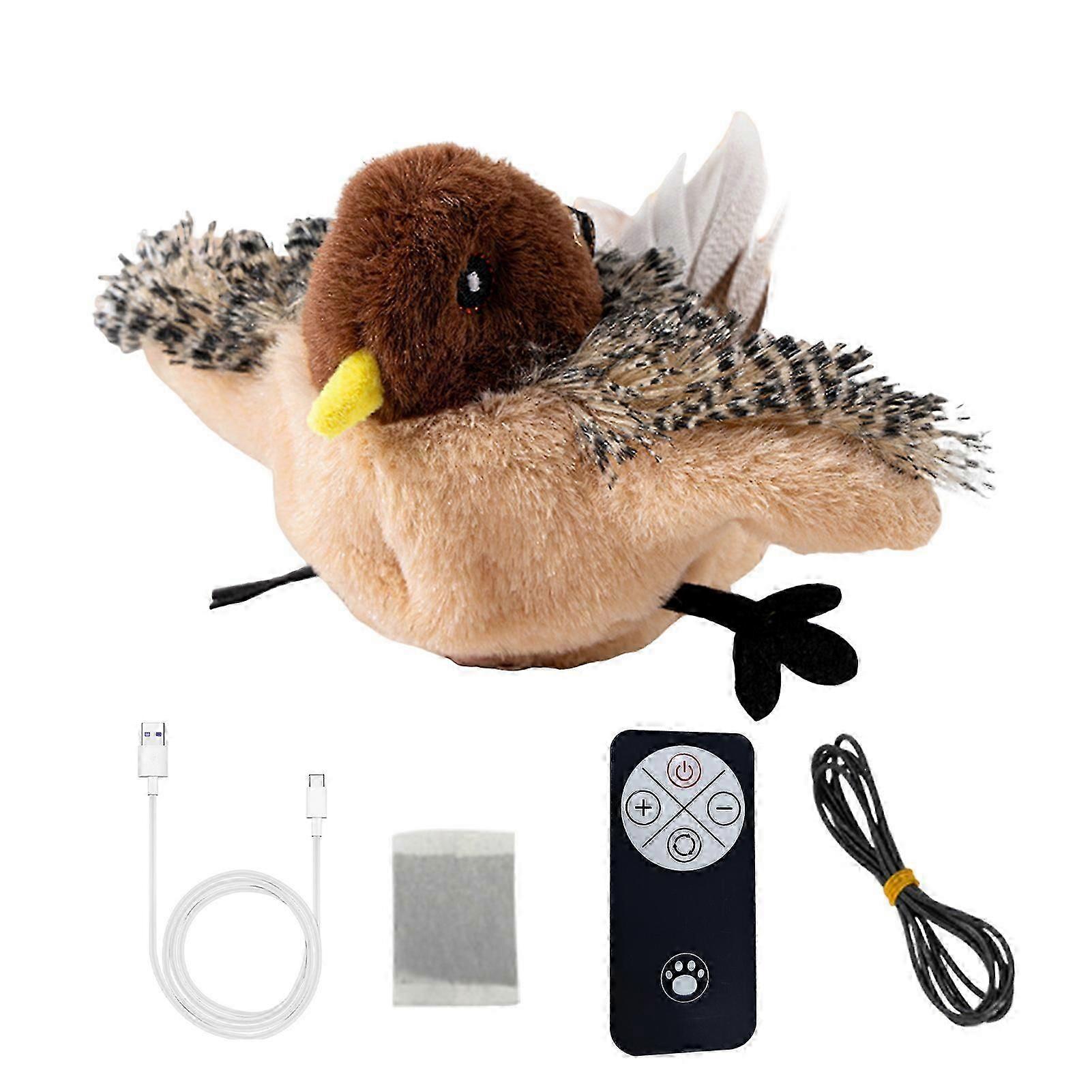Feather Flyer, Flapping Bird Cat Toy Flying, Upgraded Simulated Chirping Bird Cat Toy, Bird Chirping Cat Toy, Flying Bird Cat Toy -ZY