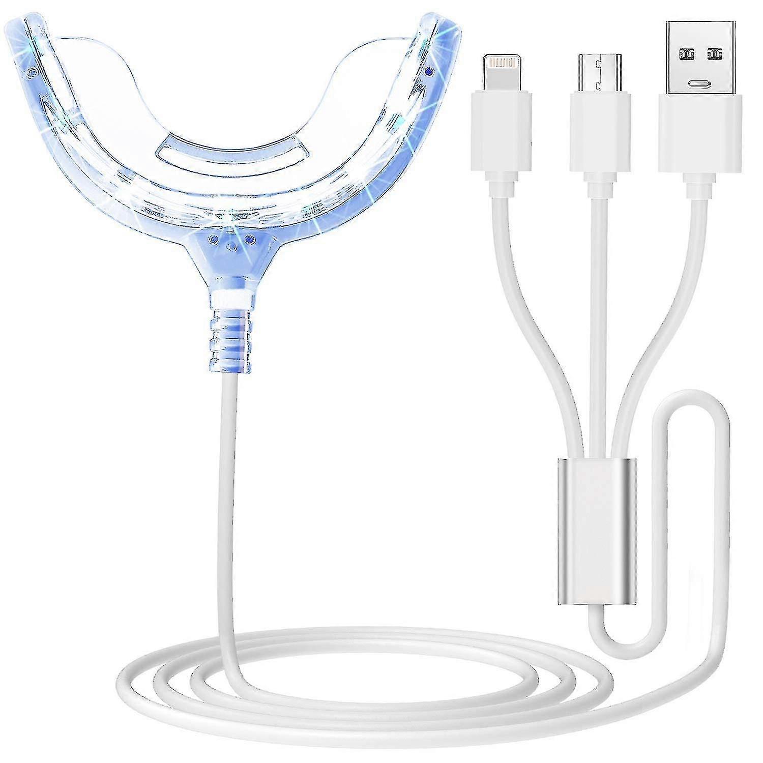 歯のホワイトニングアクセラレータライト、16倍より強力なブルーLEDライト、マウストレイ歯ホワイトニングエンハンサーライトトレイは、iphone /アンドロイド/ USBに接続されています