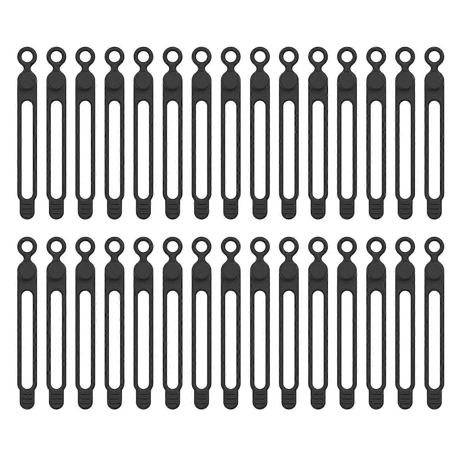 30Pcs 106MM Silicone Cable Tie Earphone Phone Charger Computer Power Cord Bundling Strap Reusable Elastic Wire Management Organizer Wrap