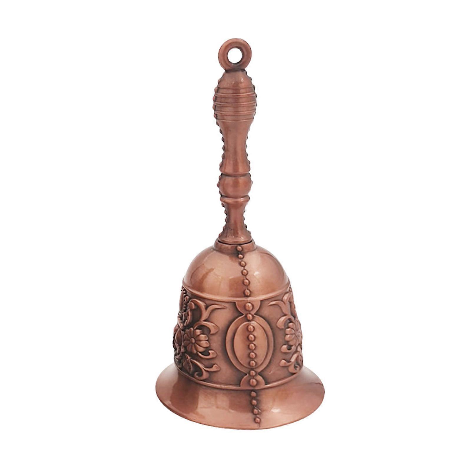 Nostalgic Handheld Christmas Bells Artistic Handheld Bells Ornament with Crisp Ringing for Yuletide Decoration Copper color