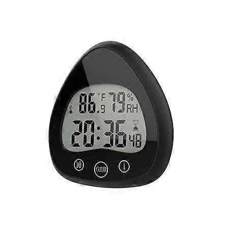 Waterproof Digital Wall Clock with Mute Timer for Bathroom and Kitchen - Black