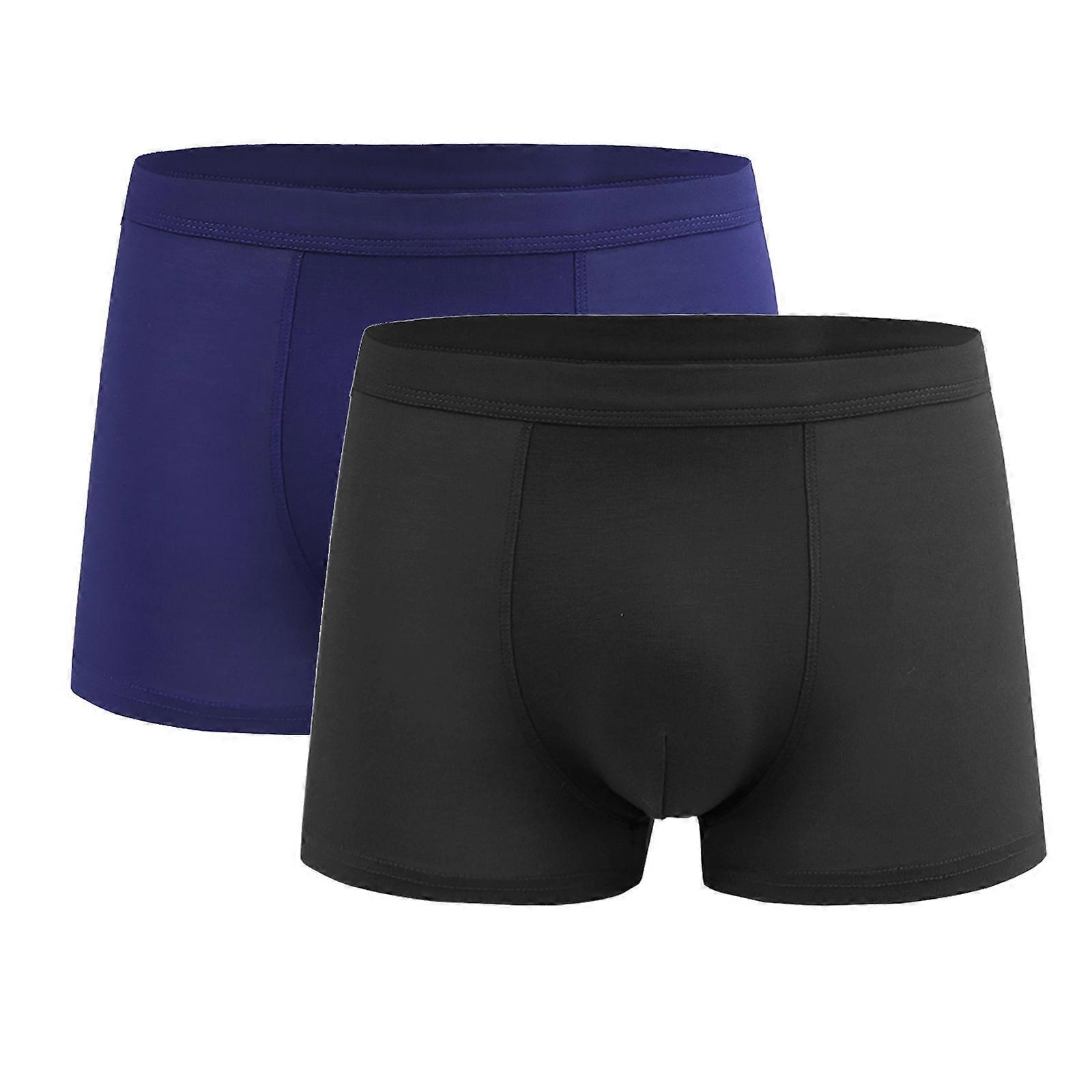 2pcs Mens Underwear Large Size High Elasticity Flat Leg Briefs Style I