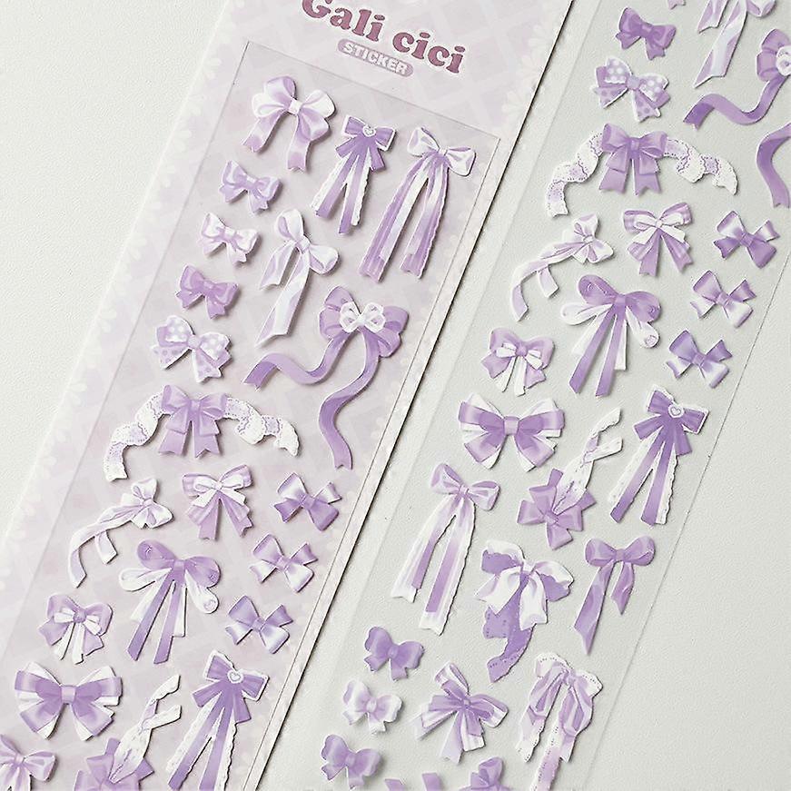 1 Pc Cute Cartoon Colorful Bow Sticker Basic Toploader DIY Kpop Idol Photo Card Scrapbooking Journaling Deco Material Sticker