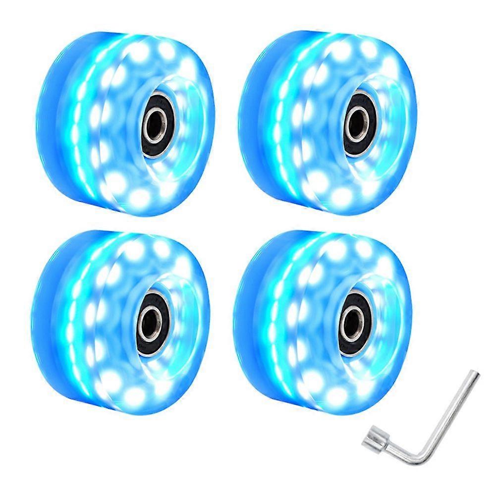 4 Roller Skate Wheels 58mm X 32mm Luminous Quad Roller Skateboard Wheels Outdoor Roller Skates Ligh