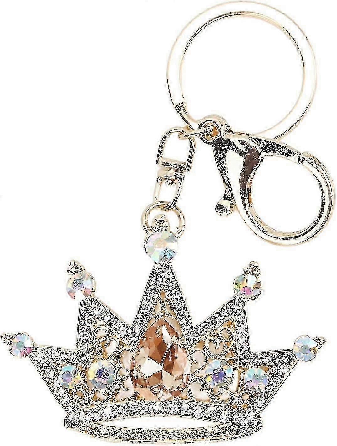 Rhinestone Keychain Keyring Crown Keychain Key Ring for Party Wedding Random Color