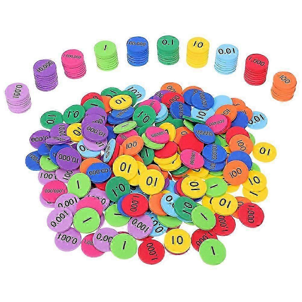 3 Set 10-Value Decimals To Whole Numbers Place Discs Set Educational Math Manipulatives Learning Tool For Classroom And Home Learning