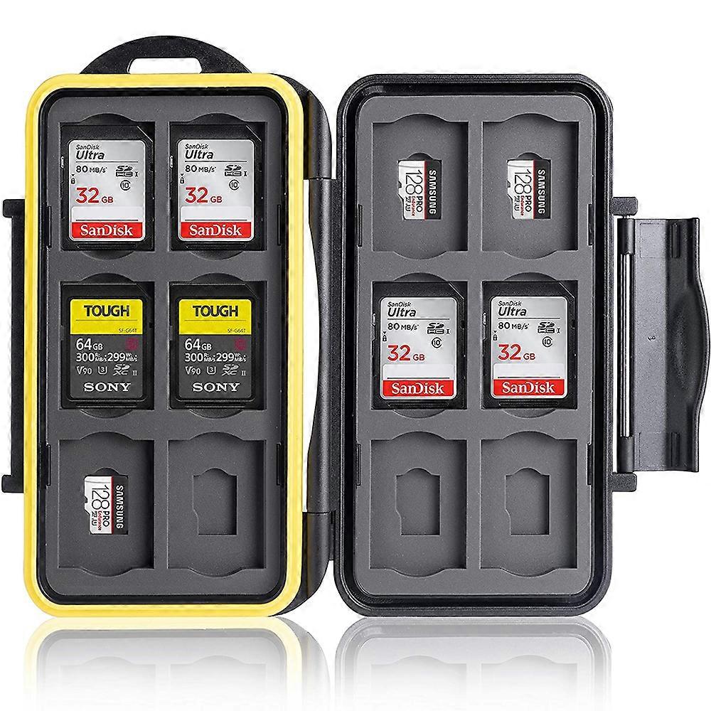 Custodia per schede di memoria, supporto per schede, SD e TF, resistente all'acqua, anti-shock, interno in gomma