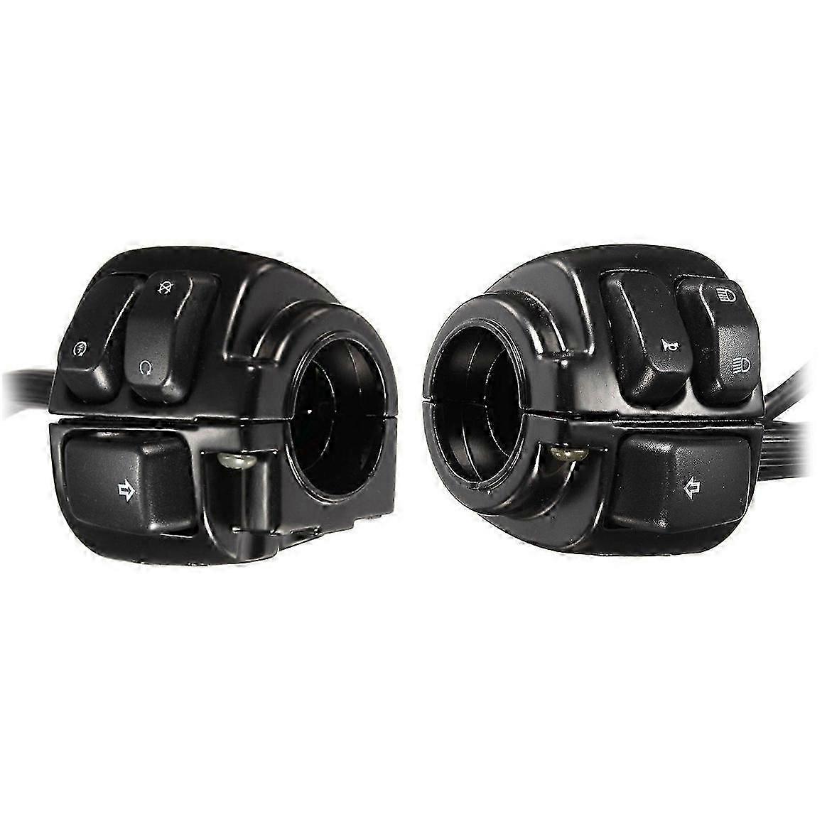 1 Pair Motorcycle Handlebar Control Lights Switch (25mm) With Wiring Harness For