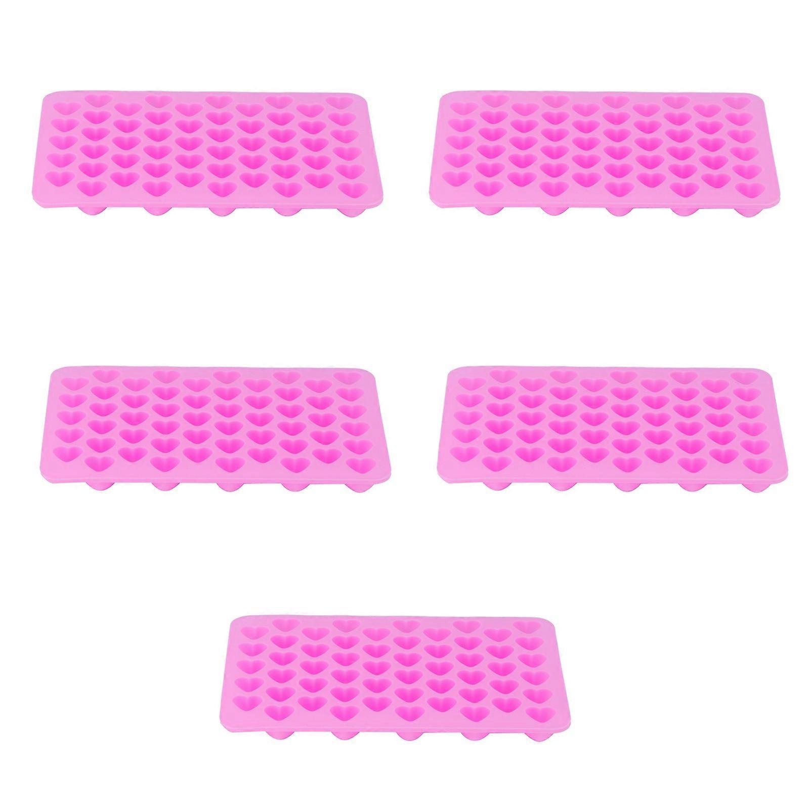 5Pcs 55‑Grids Mold Tray Heart‑Shape Ice Cubes Chocolate Candies Mould Baking Accessory