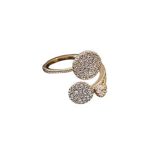 Coréen Nouveau Exquis Géométrique Rond Bague Femmes Mode Luxe Zircon Doigt Tempérament Simple Bijoux Polyvalents