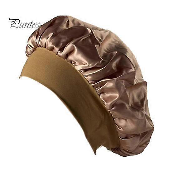 Bonetă de noapte cu bandă elastică lată, extra mare, din satin, netedă, de înaltă densitate, pentru femei, împletituri creț, pălărie de noapte, pentru salon de acasă