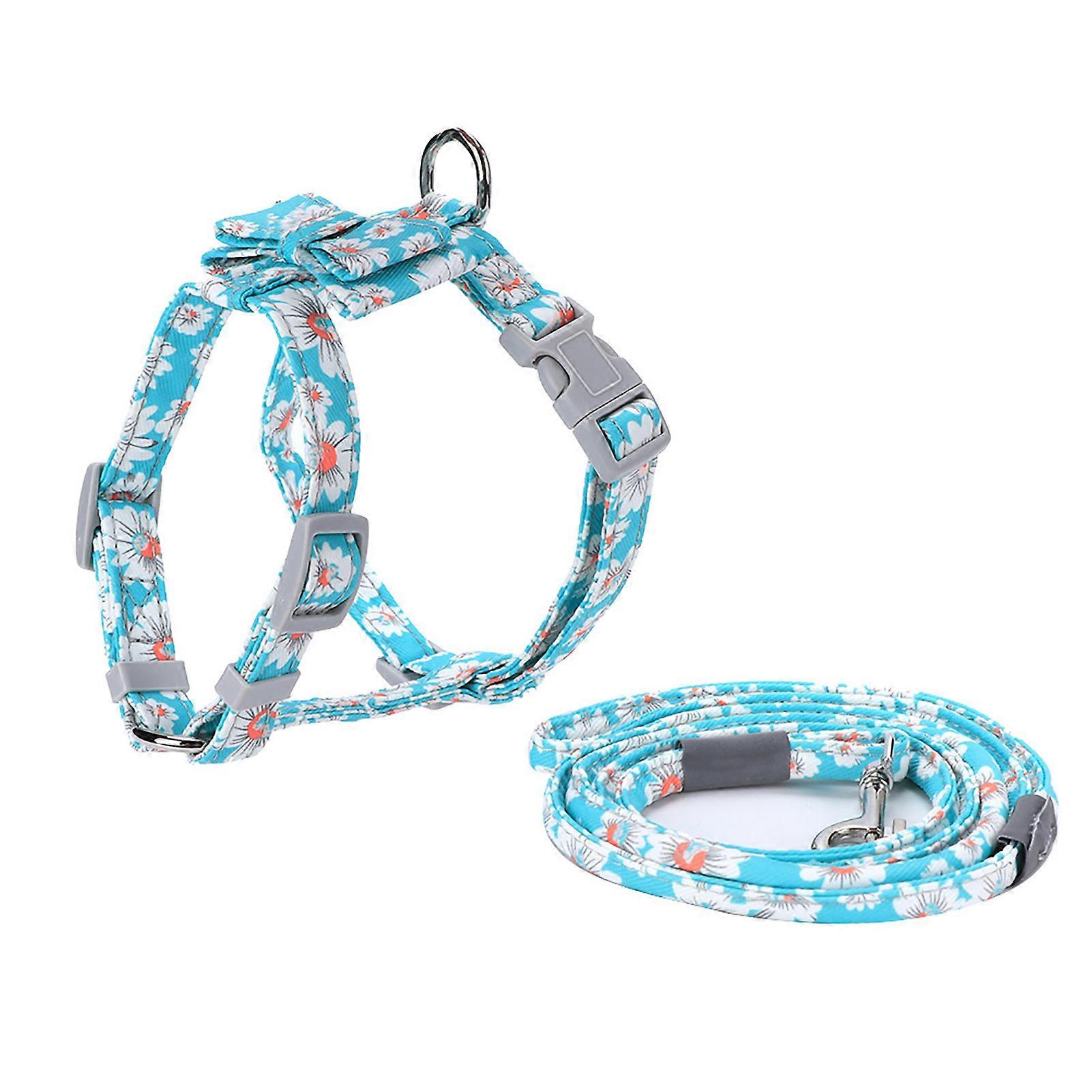 Reflective Pattern Pet Walking Traction Rope Harness for Small Medium Dogs