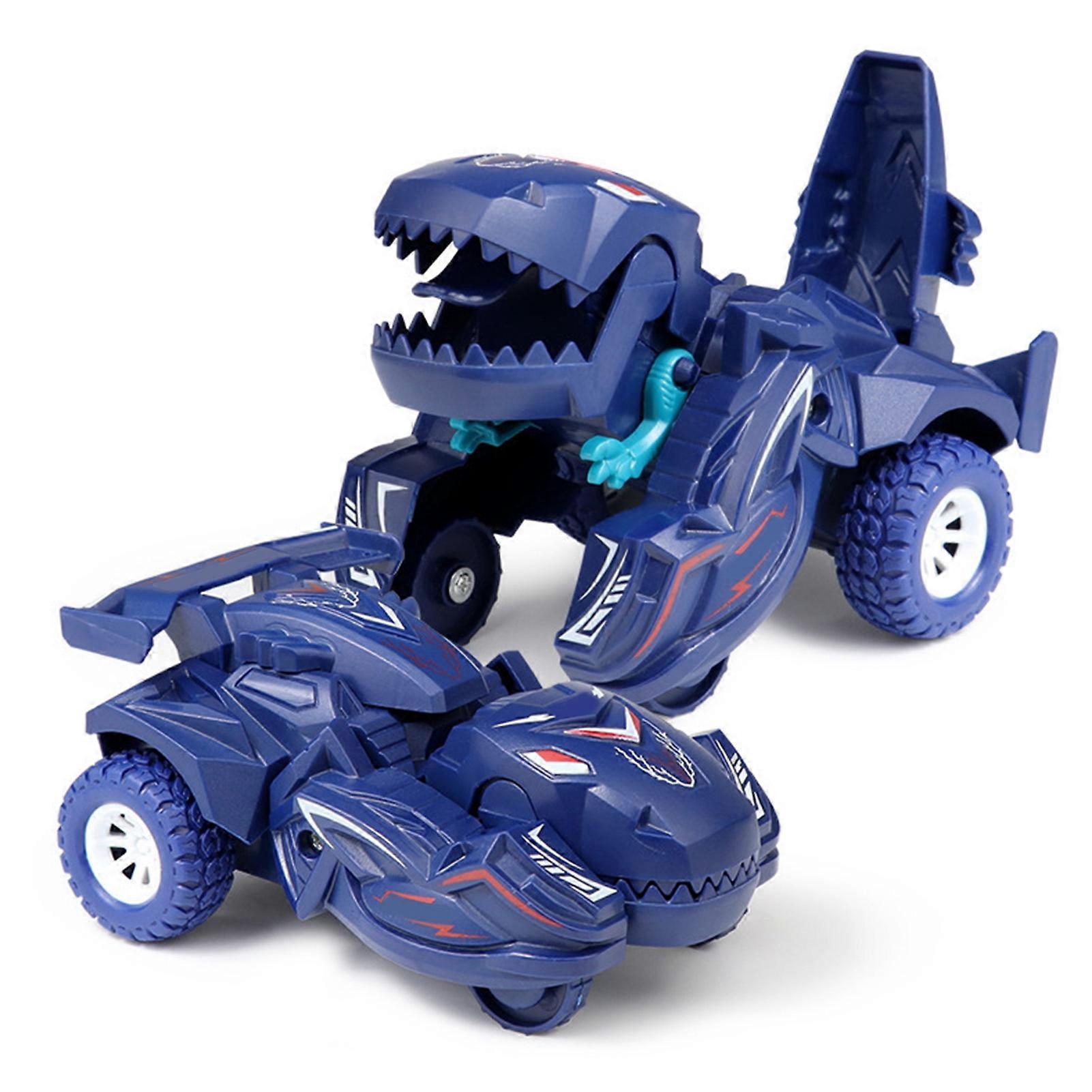Transforming car toy for kids with dinosaur design and inertial scooter
