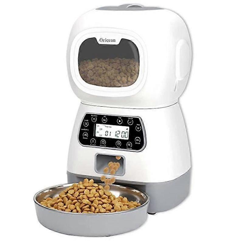 Oricean 35L Automatic Food Dispenser for Cats and Dogs with Visible Window Memory Function Recorder