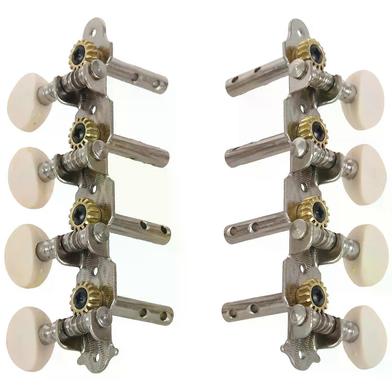 Machines Tuners Pegs Tuning Key with White Pearl Knobs 4L+4R for Mandolin