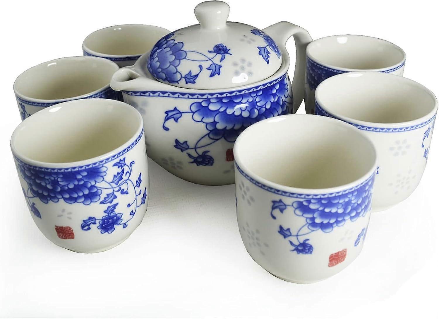 Porcelain Teapot Tea Set - Ceramic Coffee Kettle with Elegant Design for Tabletop Decor, Ideal Gift, 6-Cup Capacity