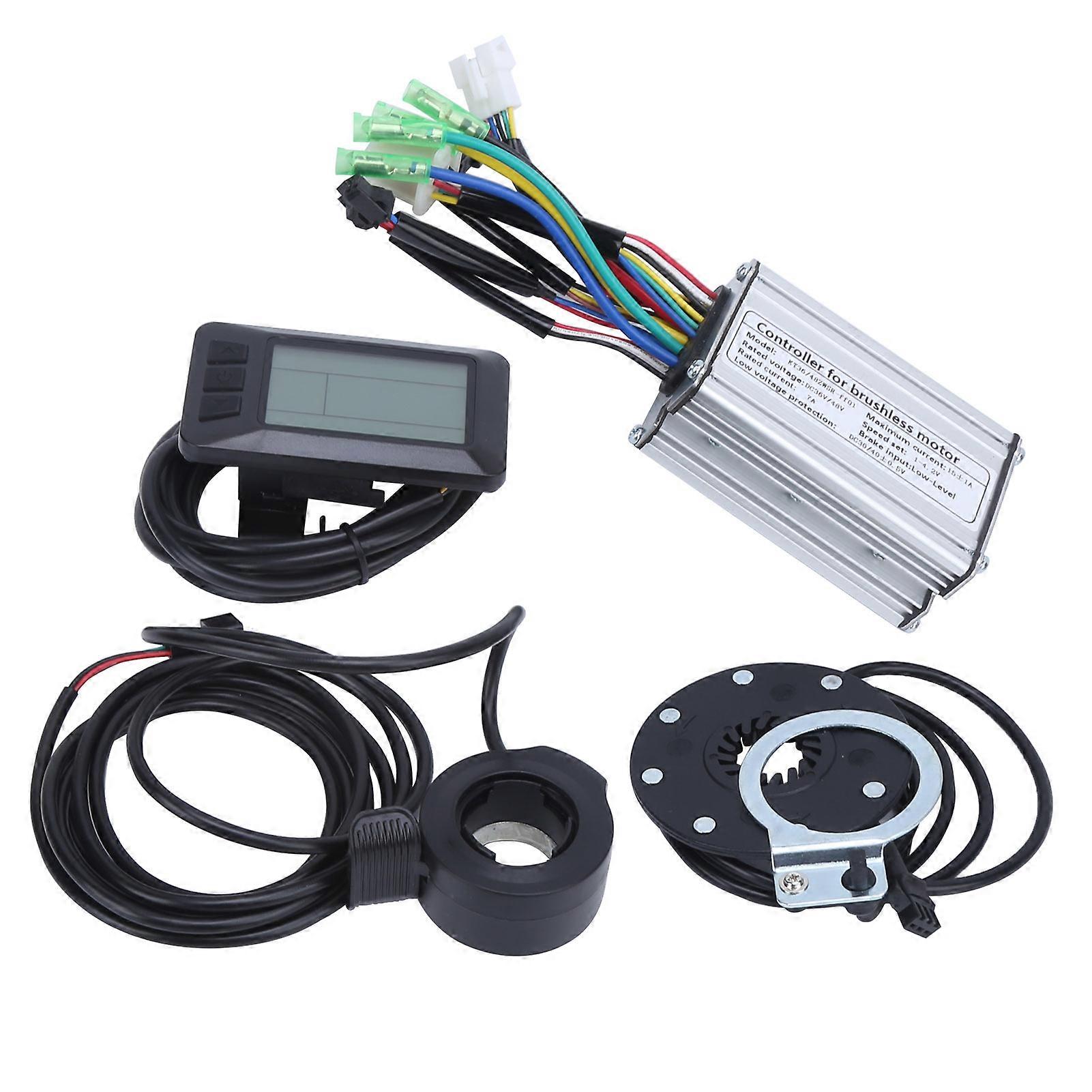 36V/48V 250W Motor Brushless 7A Controller Kit with KTLCD7U Display Panel Sensor Throttle for Electric Bike