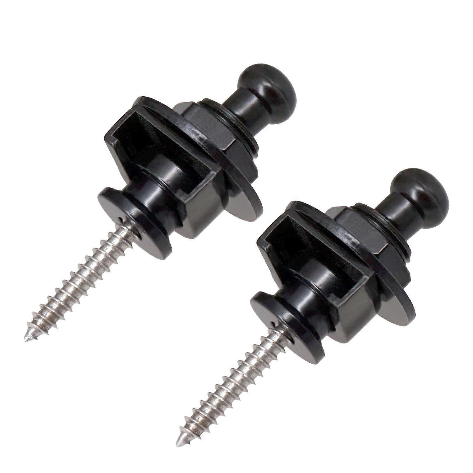 2Pcs Guitar Strap Button End Peg Skid Proof Metal Round Head Instrument Accessory Set Kit