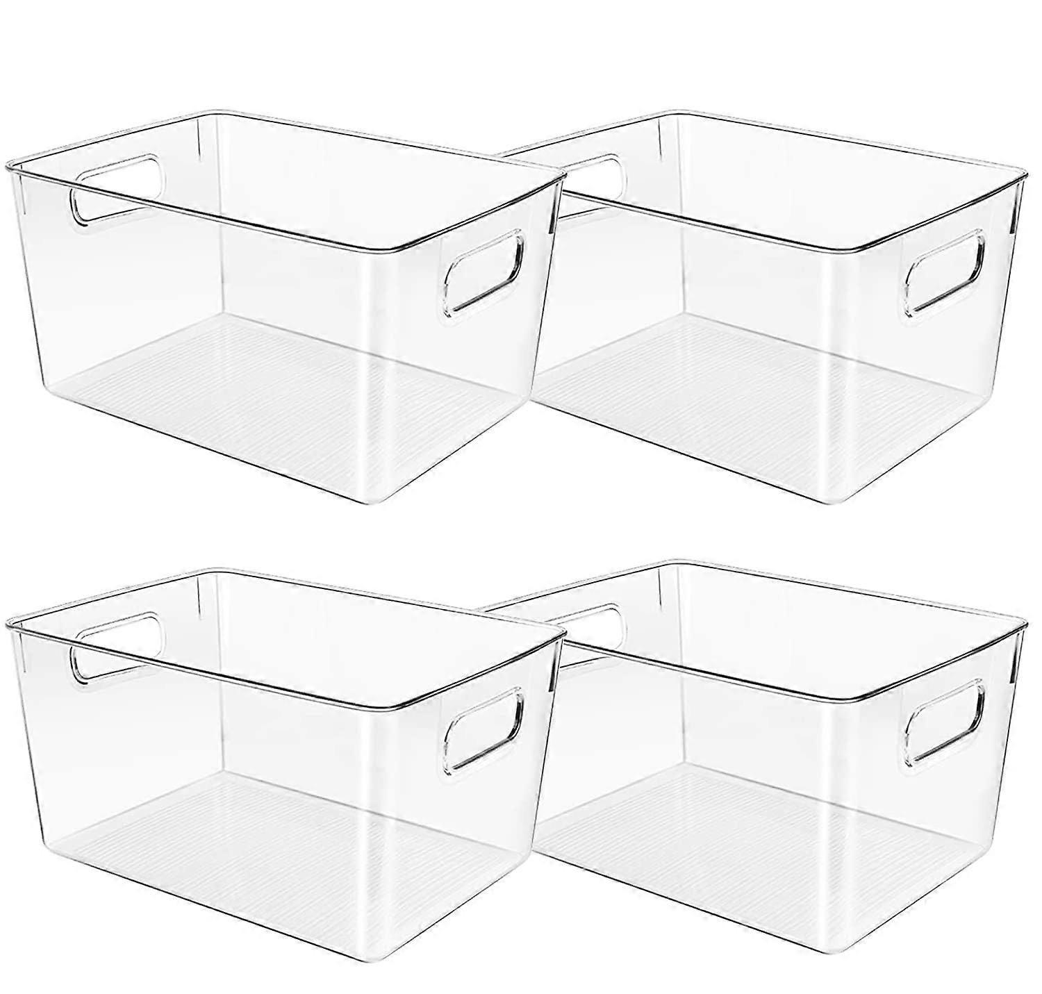 Clear Plastic Storage Pantry Bins for Organizers and Storage Kitchen Organization Containers