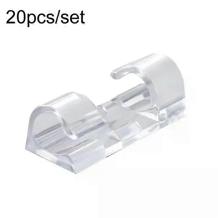 Medium Self-Adhesive Cable Organizer Clips-20pcs Transparent Storage Clamp Transparent