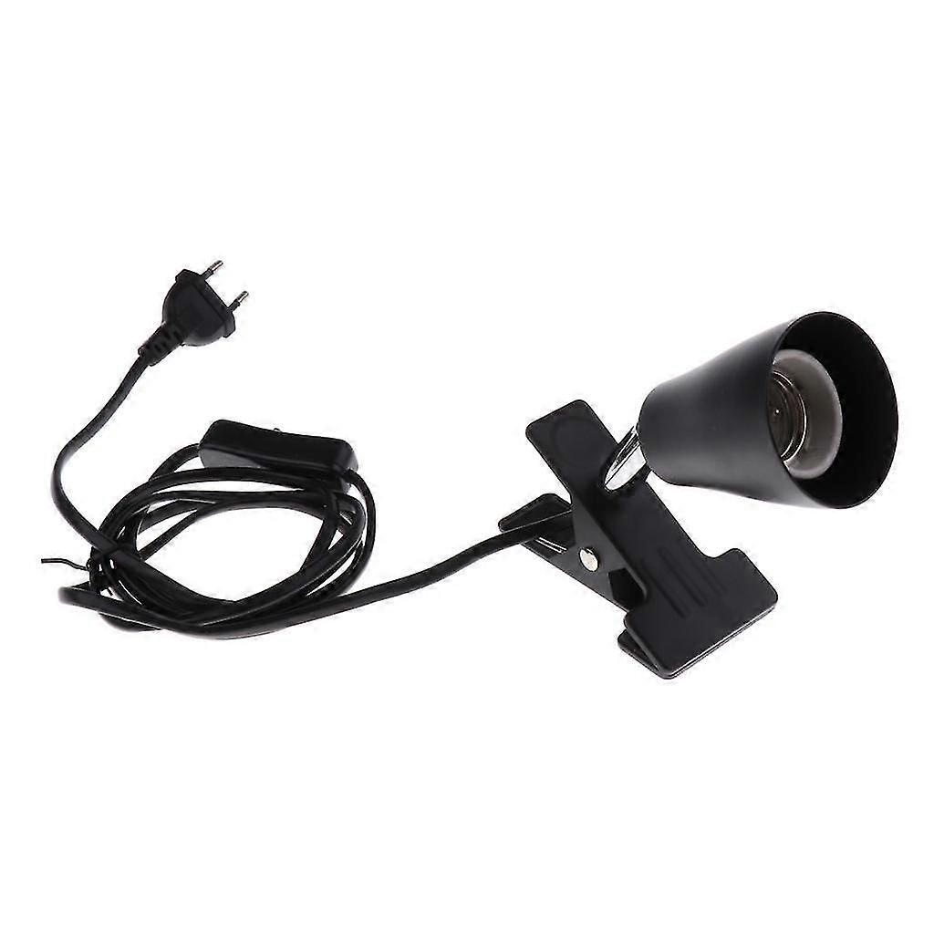 E27 Pet Reptile Heating Light UVA UVB Bulb Clamp Lamp Holder EU Plug