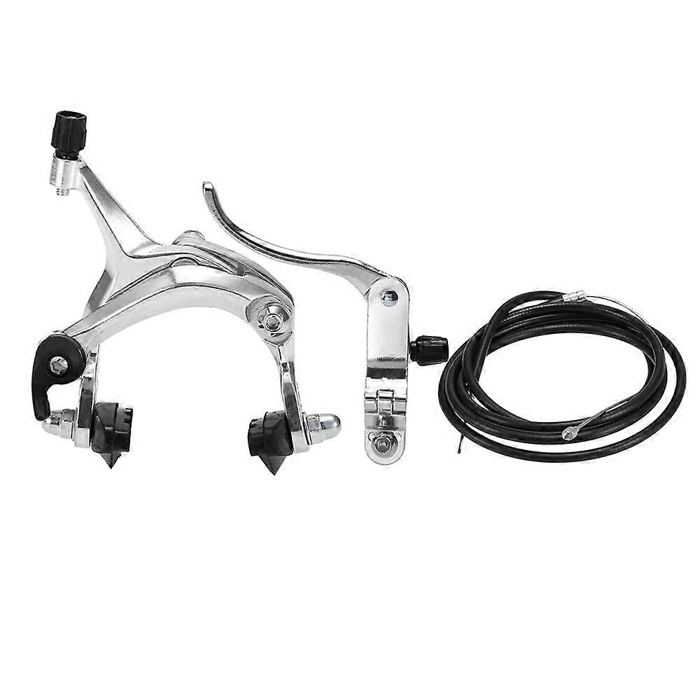 Fixie Bike Brake Kit Front/Rear Caliper Set for Road and Cruiser Bicycles, Silver Side Pull Design, High-Performance Brake System