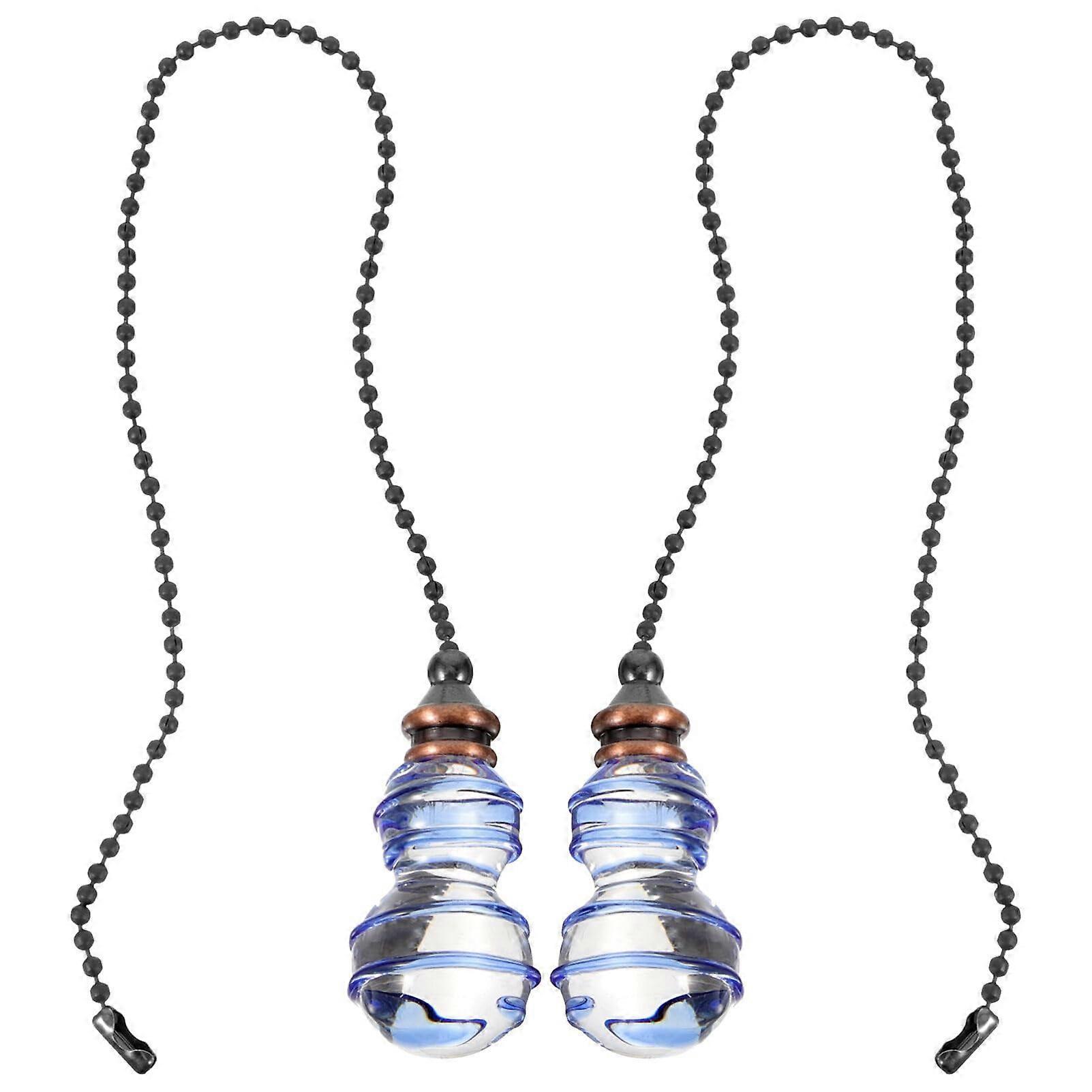 Ceiling Light Pulls 2pcs Garden Style Bell Decor Crystal Pull Chain Pendant for Living Room and Bedroom Decor