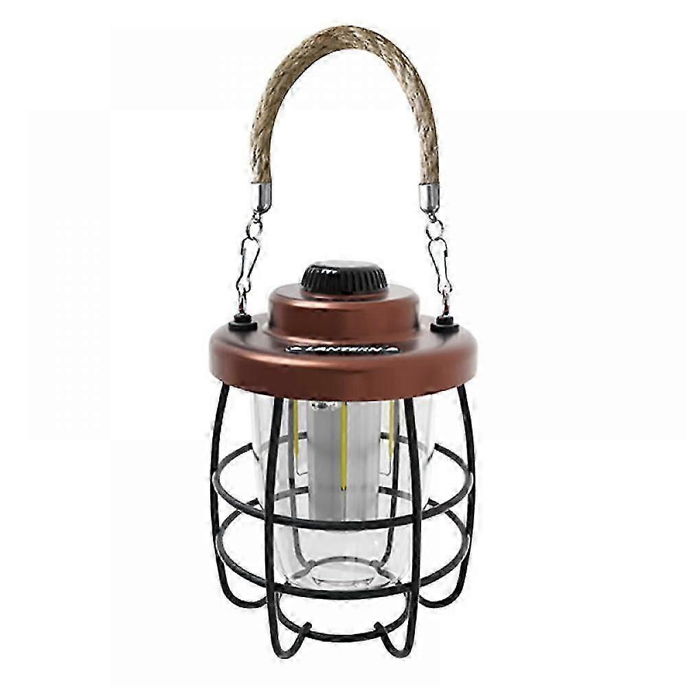 Camping Lamp, Rechargeable Vintage Style LED Lantern, Three Brightness Settings, ABS+Aluminum Alloy Material, Suitable for Camping and Emergency Use,N