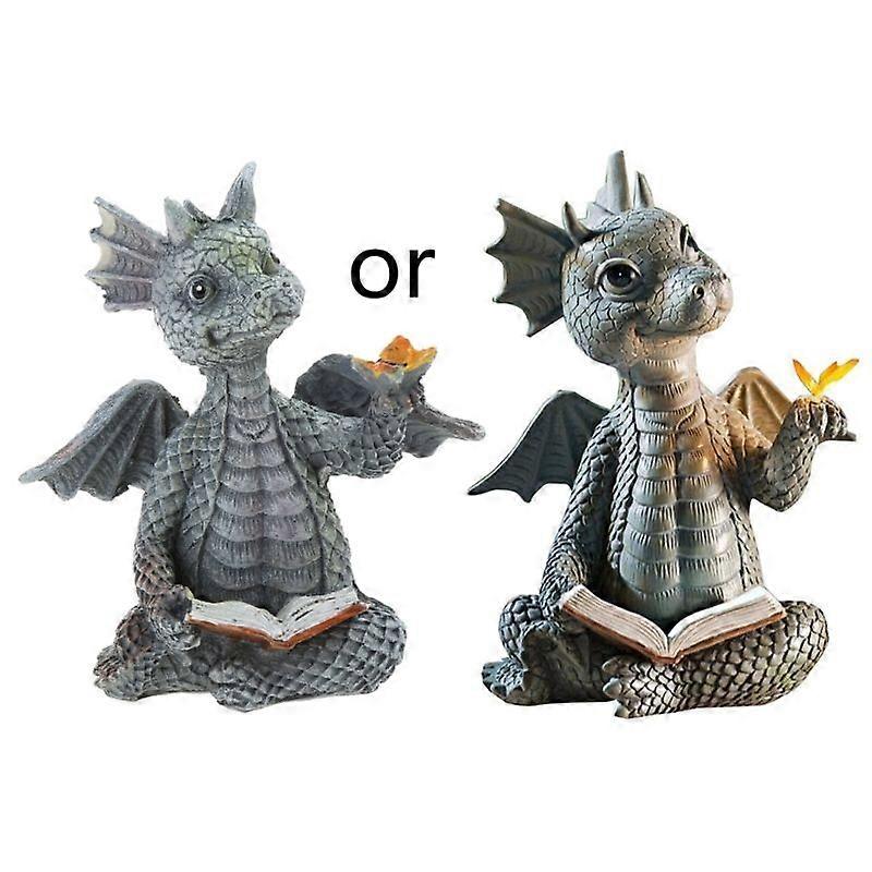 Desk Ornaments Display Widgets Cool Dragon Reading Book for Home Party