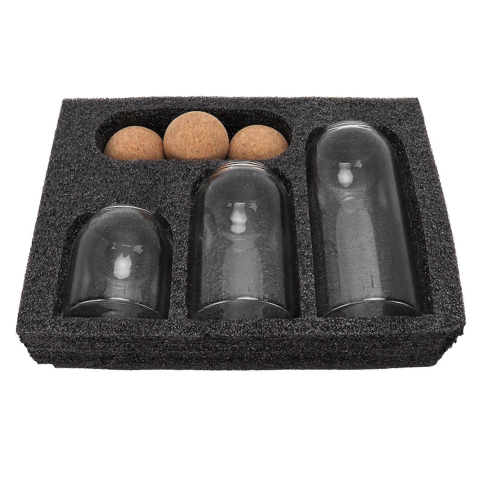 3Set Round Sealed Cans Transparent Storage Box Tea Set Storage Container for Kitchen Home