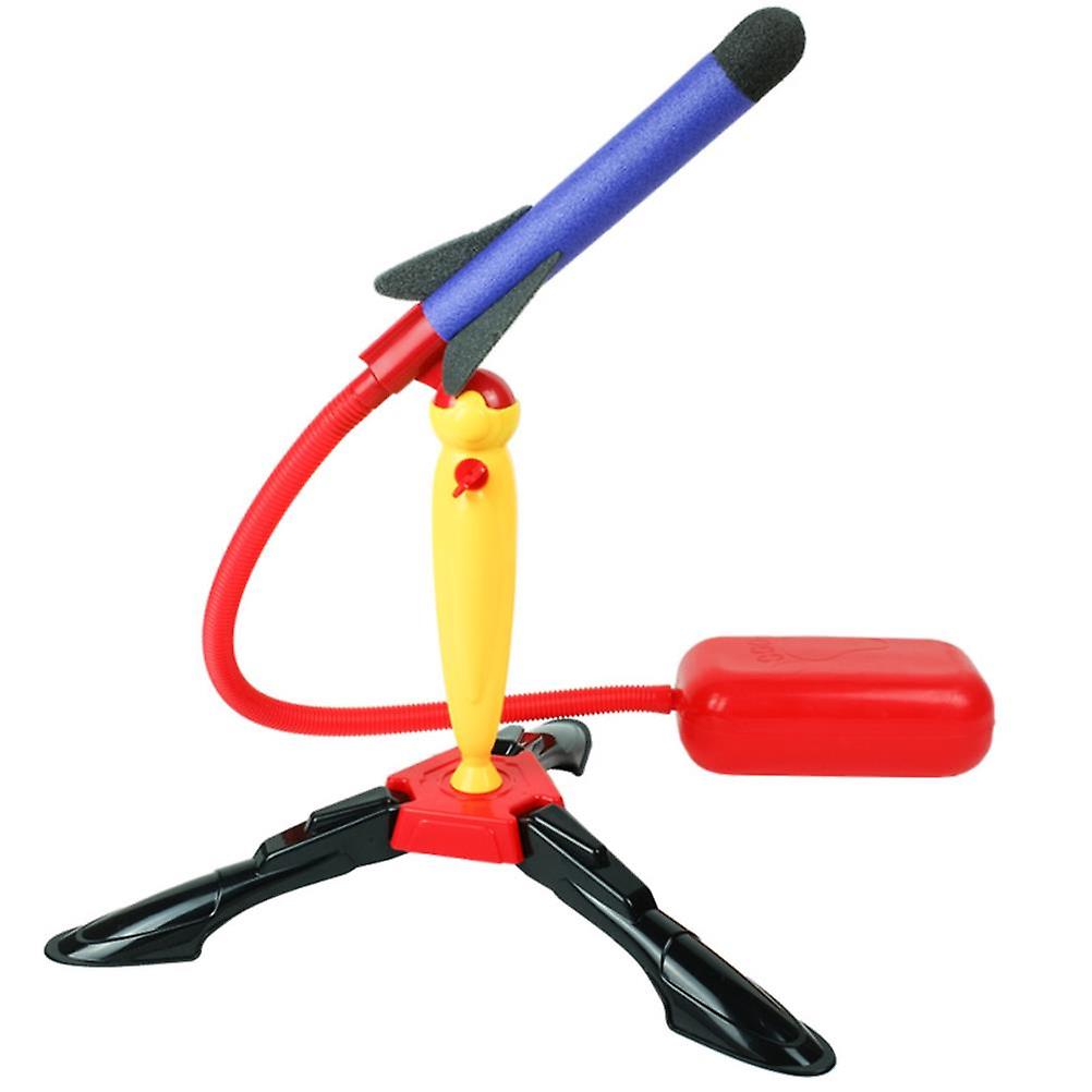 Kid Air Pump Jump Stomp Blower Foam Gun Model Launcher Rocket Toy