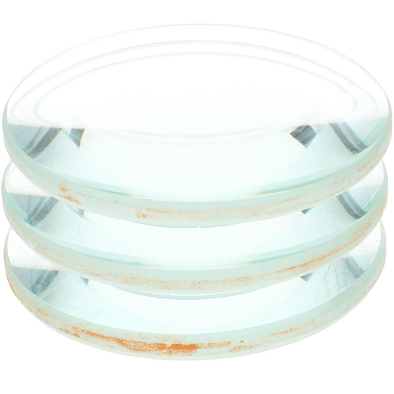 3pcs Double Convex Glass Lens Optical Lens 50mm Diameter 100mm Focal Length for Labs