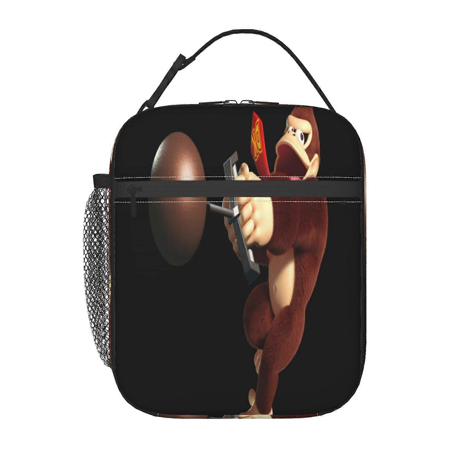 a88 DONKEY KONG Lunch Bag Eco-Friendly Food Carrier, Lightweight & Foldable Design with Adjustable Shoulder Strap b88