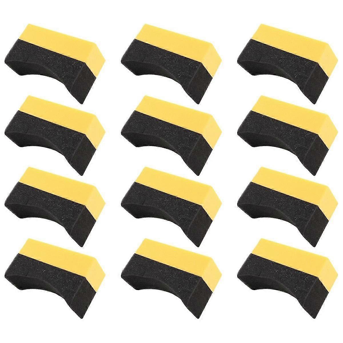 12 Pieces Tire Contour Dressing Applicator Pads Color Polishing Sponge Wax Buffing Pads Tire Shine Applicator Pads