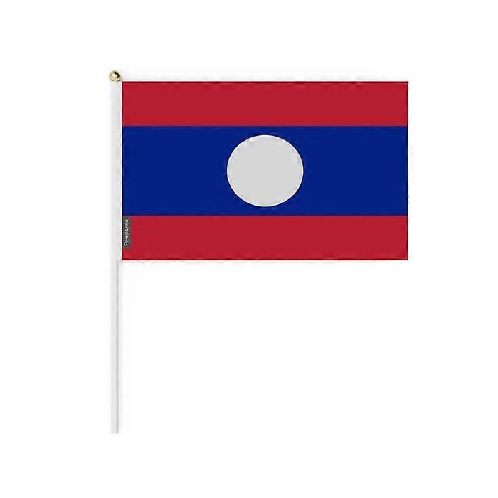 Mini Flag - Laos - 20 x 30 cm - 100 pieces - Polyester - Double-sided - Multicolor