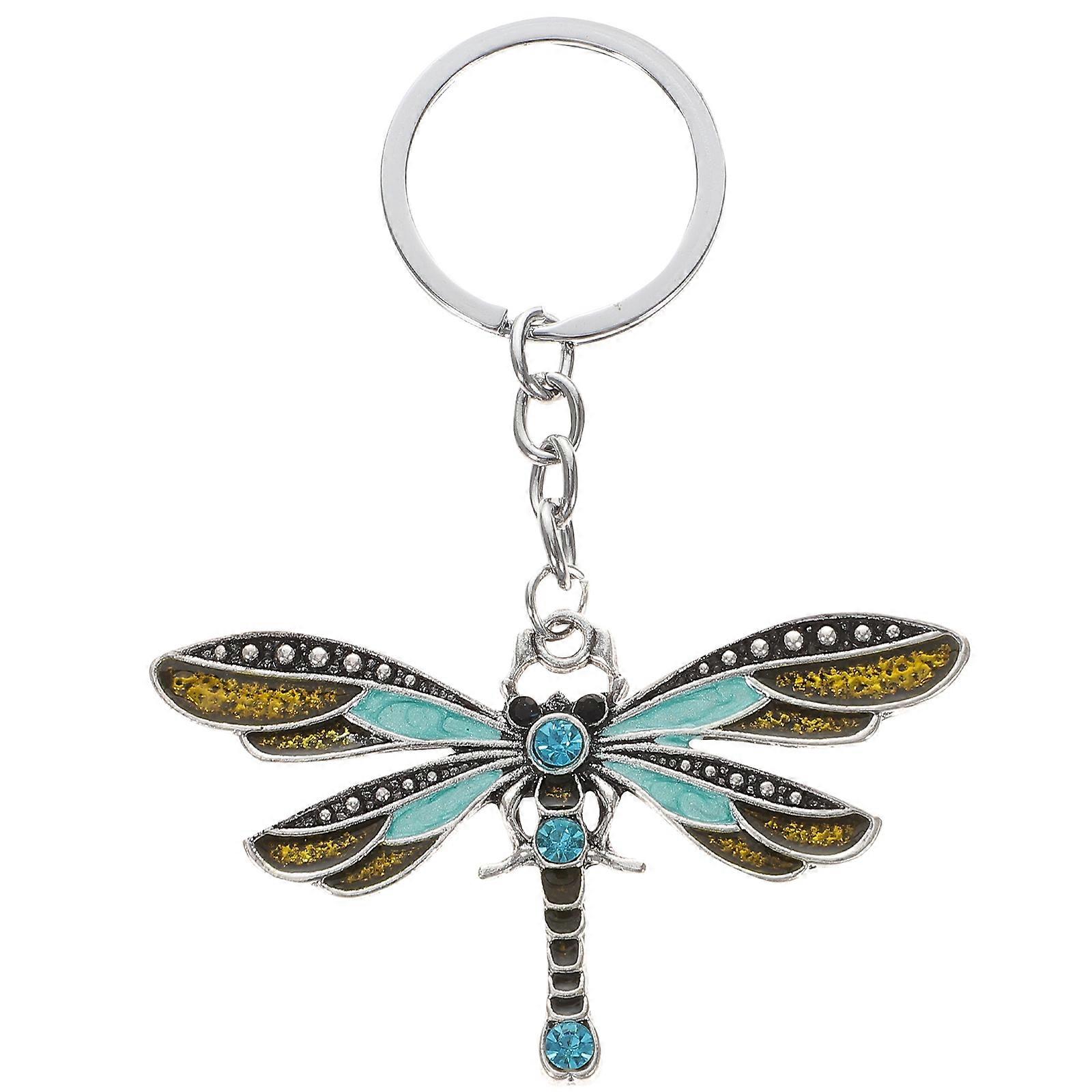 Here's a polished and creative product description for your **Lightweight Dragonfly Key Chain with Rhinestone Accent**:
✨ **Creative Lightweight