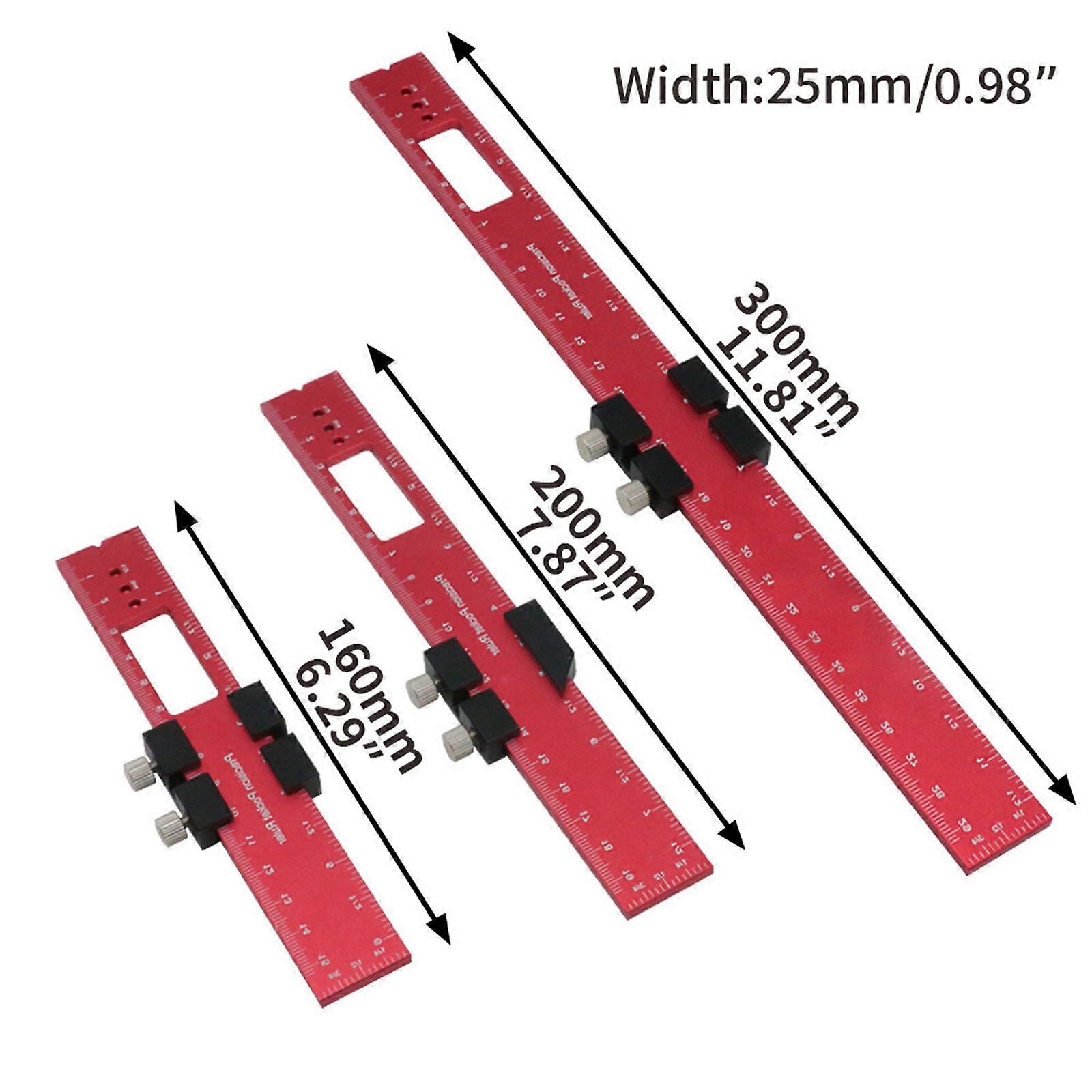 Precision Woodworking Pocket T-Ruler Set - 3 Aluminum Rulers With Sliding Stop For 45/90 Degree Marking (6, 8, 12 Inch) - View #10