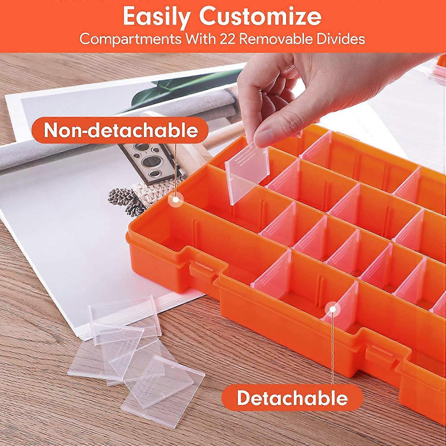 Plastic Organizer Box with Adjustable Dividers, 36 Grids Storage