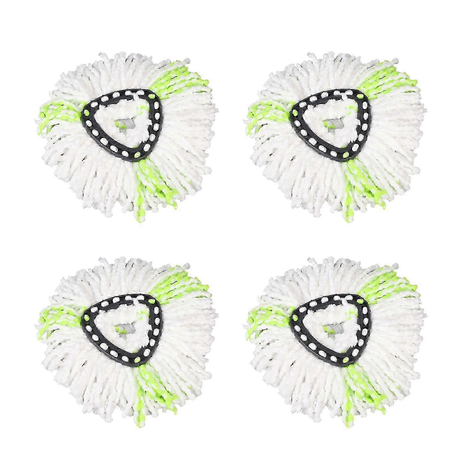 4 Pack Spin Mop Replacement Head Triangle Reusable Microfiber Rotating Mop Head for Floor Clean Green 4pcs