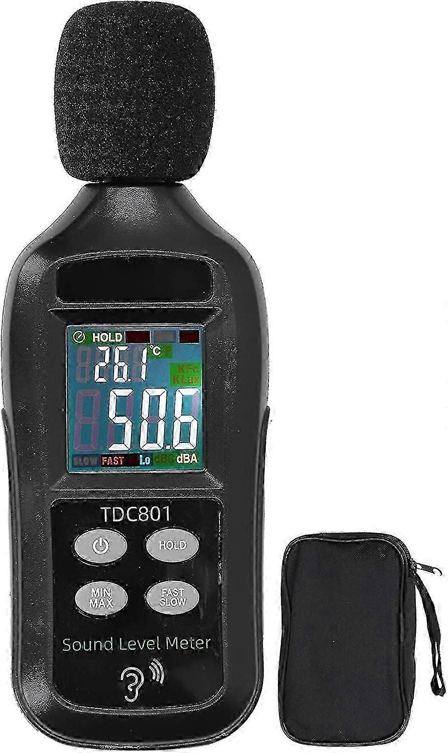 Tragbarer digitaler Schallpegelmesser, 35 dB – 135 dB Dezibelmesser, LCD-Anzeige, digitaler Schallpegelmesser-Monitor
