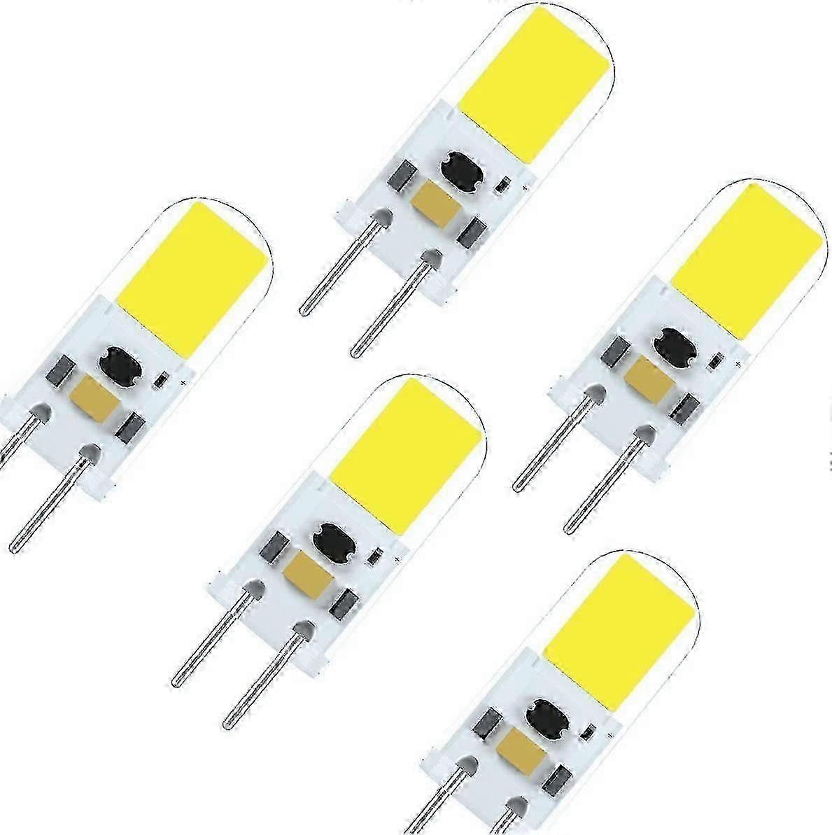 2025 LED Light Bulb G6.35 GY6.35 LED 2W AC DC12V High Brightness Equivalent 20 Watt Halogen Lamp Cool White 6000K(5-Packs)