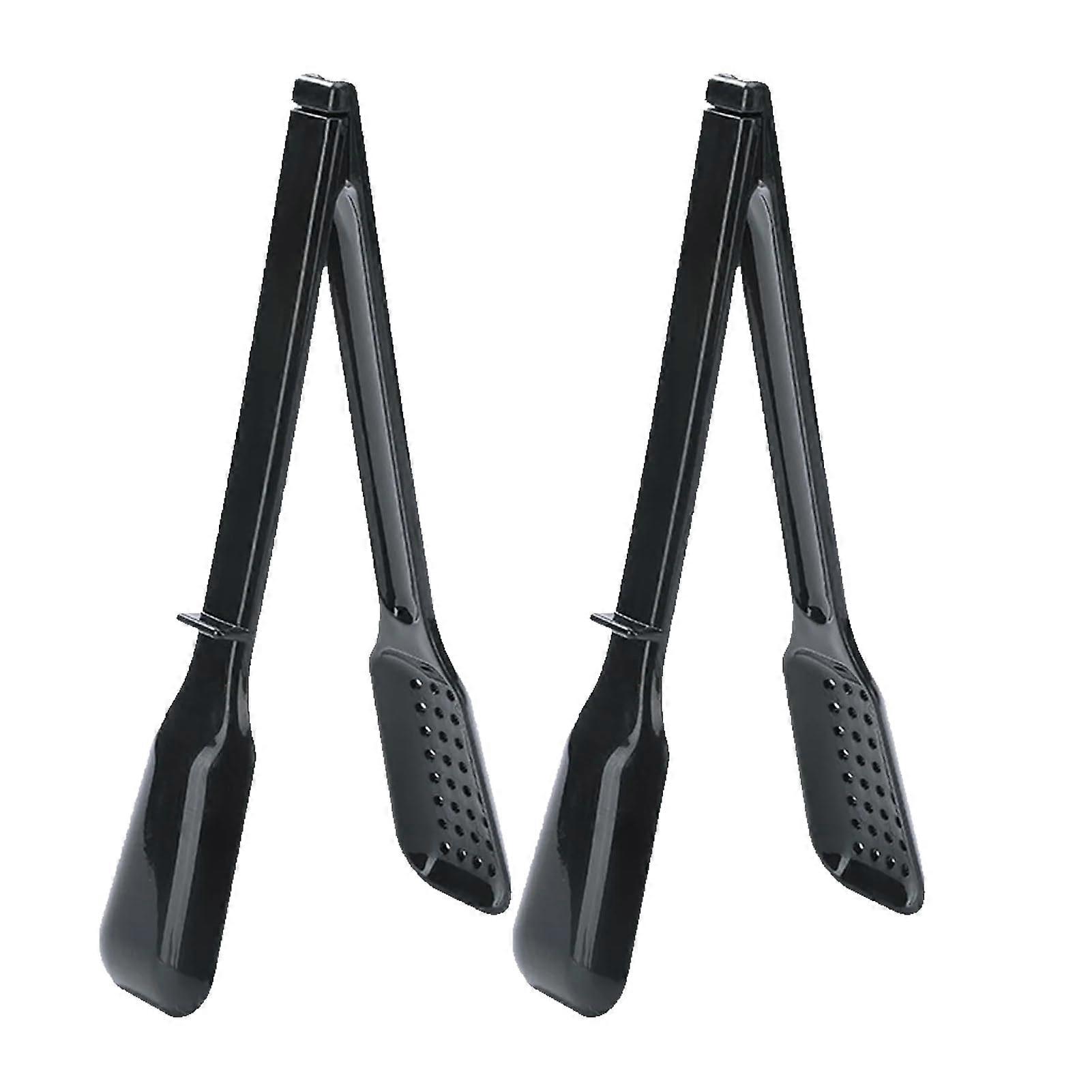 Pack of 2 Reusable Plastic Tongs, Small Salad and Dessert Serving Tongs for Catering, Banquets, and Dinner Parties