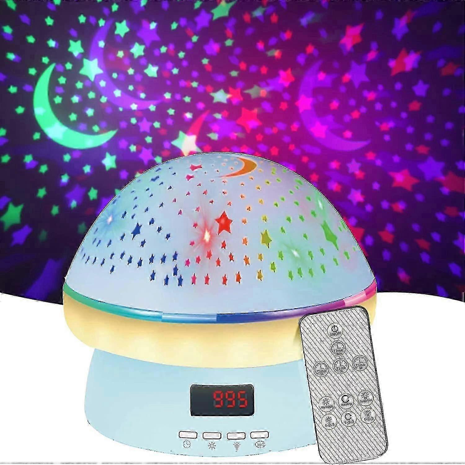 Remote Control And Timer Design Starry Sky Rotating Star Projector Night Light 16 Colorful Projector Light Dimmable Led Bedside Lamp glow In The Dark
